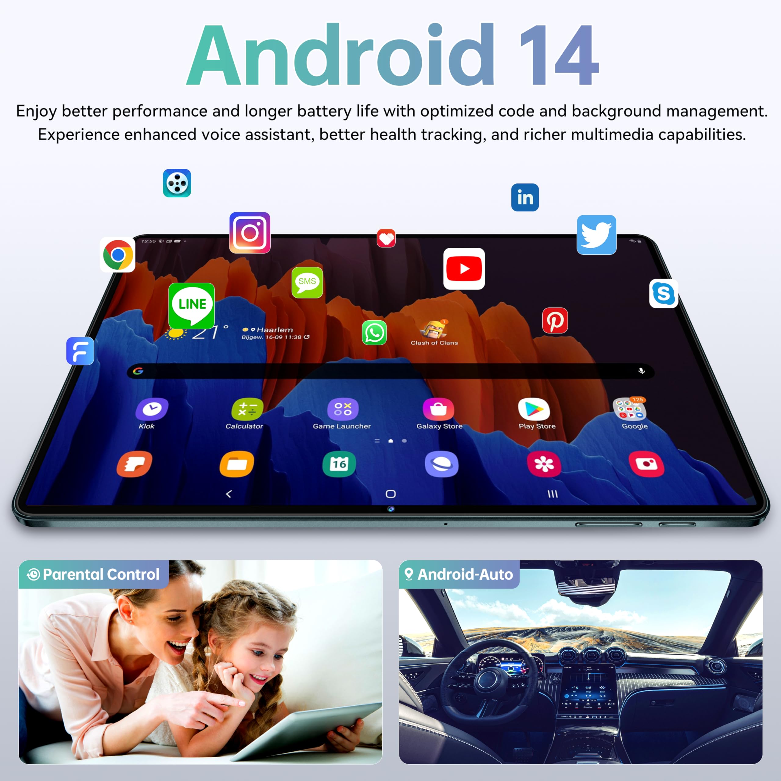 OUKITEL OT11 Tablet 11 inch Android 14-16GB RAM + 128GB ROM (1TB
